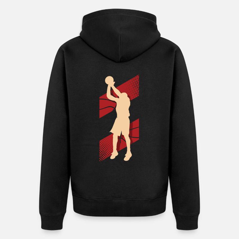 Joueurs de basket-ball - Veste à capuche bio Premium Unisexe - noir