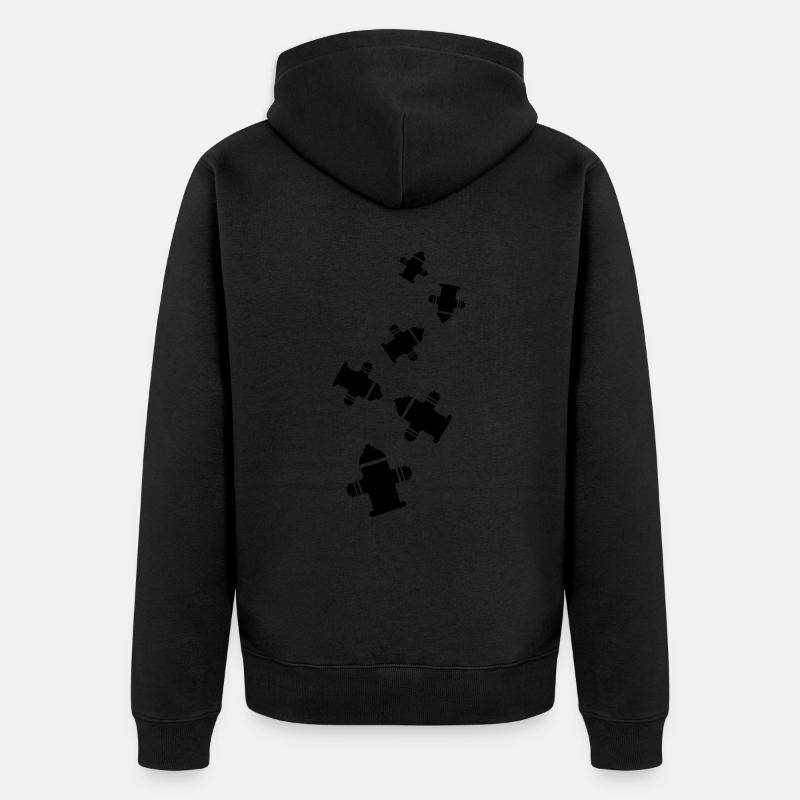Icône de borne d’incendie - Veste à capuche bio Premium Unisexe - noir