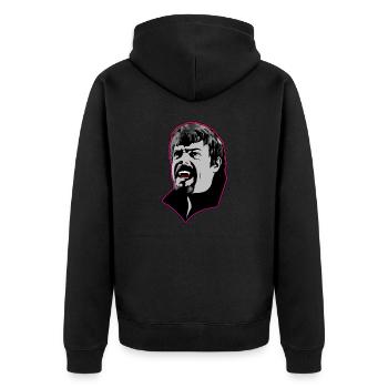 Ein hungriger Vampir Mann - Pink - Unisex Premium Bio Zip Hoodie - Schwarz - Hinten - Nico (187cm)