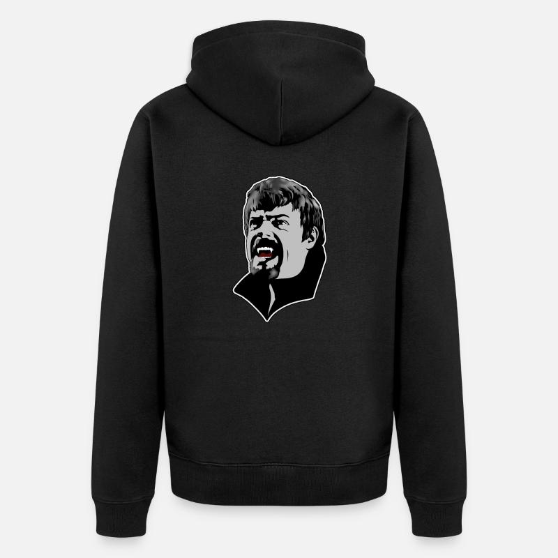 Un homme vampire affamé - blanc - Veste à capuche bio Premium Unisexe - noir