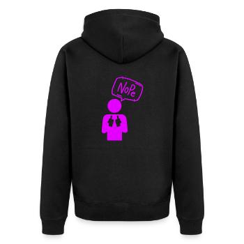 Nope - Unisex Premium Bio Zip Hoodie - Schwarz - Hinten - Nico (187cm)
