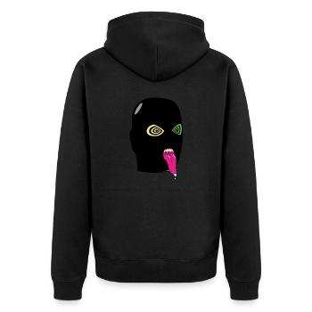 terroriste qui tire la langue - Veste à capuche bio Premium Unisexe - noir - Dos - Nico (187cm)