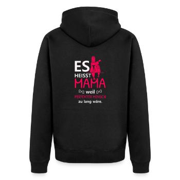 Muttertag Mama Perfekter Mensch Liebe Kinder - Unisex Premium Bio Zip Hoodie - Schwarz - Hinten - Nico (187cm)