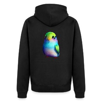 Budgie Bird Owner Bird Cockatiel - Unisex Premium Organic Zip Hoodie - black - Back - Nico (187cm)