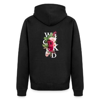 Böse Blumen - Unisex Premium Bio Zip Hoodie - Schwarz - Hinten - Nico (187cm)