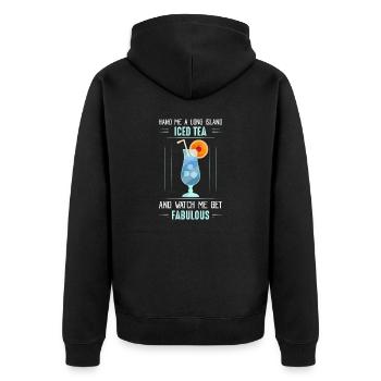 Hand Me A Long Island Iced Tea Alcohol Drinking - Unisex Premium Organic Zip Hoodie - black - Back - Nico (187cm)
