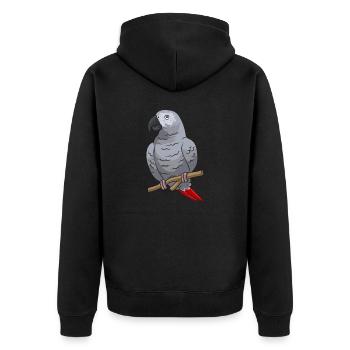 Graupapagei Perroquet gris d’Afrique Papagei - Veste à capuche bio Premium Unisexe - noir - Dos - Nico (187cm)