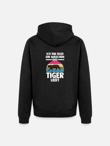 Tiger Motiv - Unisex Premium Bio Zip Hoodie - Schwarz
