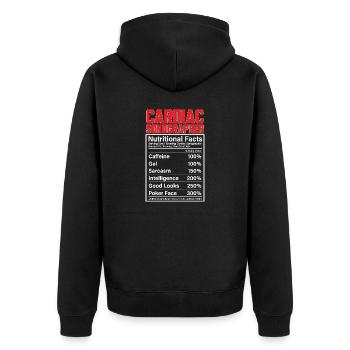 Kardiologe Medizinische Sonographie Ultraschall - Unisex Premium Bio Zip Hoodie - Schwarz - Hinten - Nico (187cm)