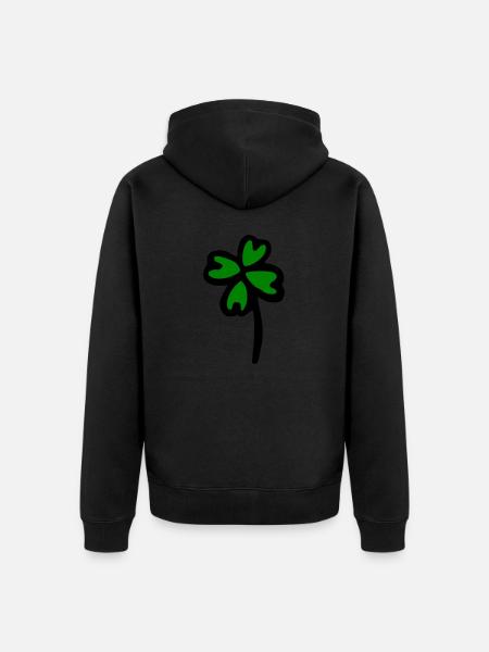 Cloverleaf - Unisex Premium Organic Zip Hoodie - black
