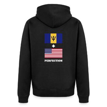 Drapeau de la Barbade Bayan barbadien - Veste à capuche bio Premium Unisexe - noir - Dos - Nico (187cm)