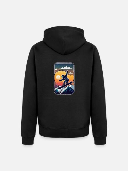 Snowboarding, snow and skiing - Unisex Premium Organic Zip Hoodie - black