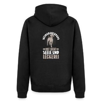 Hund Hundepapa Vater Weimaranerpapa Weimaraner - Unisex Premium Bio Zip Hoodie - Schwarz - Hinten - Nico (187cm)