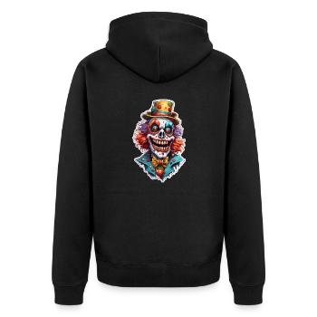 Horror Clown / Circus / Funny / Show / Halloween - Unisex Premium Organic Zip Hoodie - black - Back - Nico (187cm)