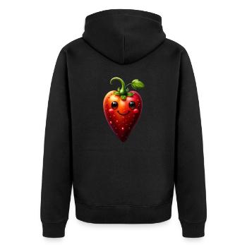Chili - Unisex Premium Bio Zip Hoodie - Schwarz - Hinten - Nico (187cm)