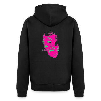Belle femme peinture art visage femme colorée - Veste à capuche bio Premium Unisexe - noir - Dos - Nico (187cm)