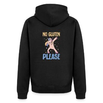 Sans gluten Intolérance au gluten - Veste à capuche bio Premium Unisexe - noir - Dos - Nico (187cm)