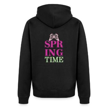 SpringTime - Le printemps est là ! - Veste à capuche bio Premium Unisexe - noir - Dos - Nico (187cm)