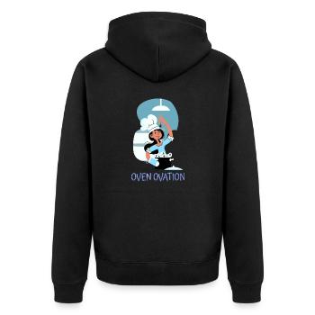 Chef Cook Kitchen Culinary Retro Bake Restaurant - Unisex Premium Organic Zip Hoodie - black - Back - Nico (187cm)