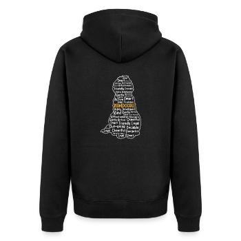 Bernedoodle Dog - Unisex Premium Organic Zip Hoodie - black - Back - Nico (187cm)