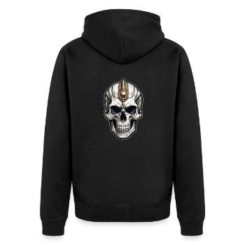 Pharao - Mumie - Ägypten - Unisex Premium Bio Zip Hoodie - Schwarz - Hinten - Nico (187cm)
