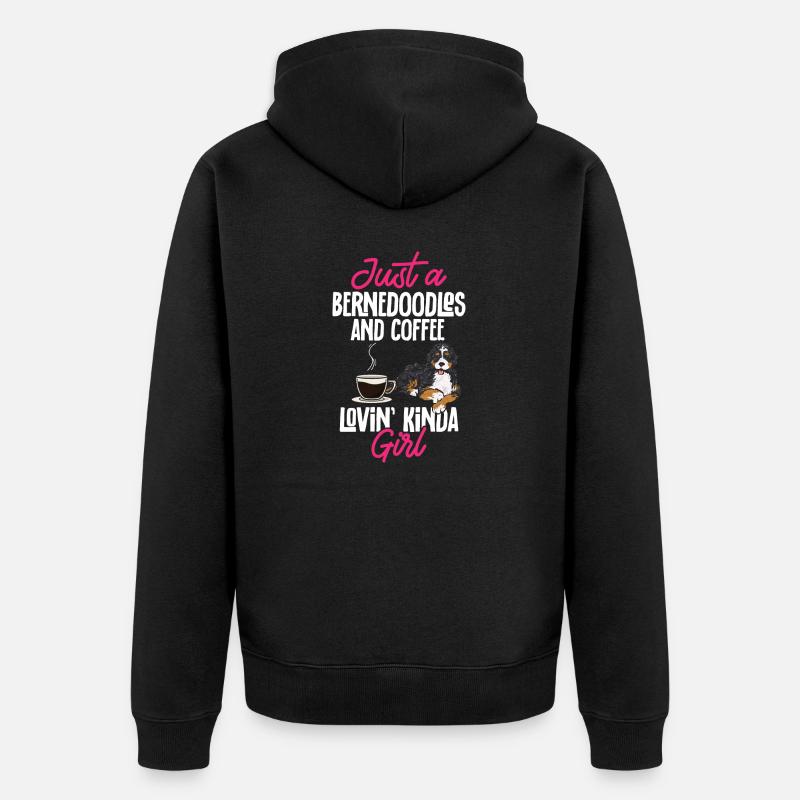Bernedoodle Hund - Unisex Premium Bio Zip Hoodie - Schwarz