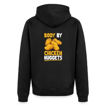 Chicken Nugget Liebhaber Chicken Nuggets - Unisex Premium Bio Zip Hoodie - Schwarz - Hinten - Nico (187cm)