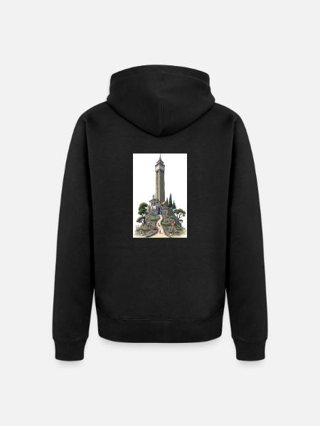San Francisco Coit Tower - Unisex Premium Bio Zip Hoodie - Schwarz