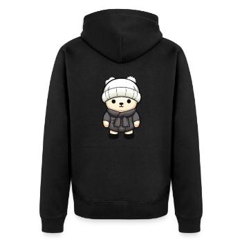 Polar Bear Winter Bear Comic Cute - Unisex Premium Organic Zip Hoodie - black - Back - Nico (187cm)