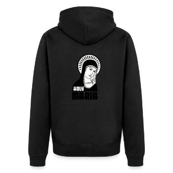 Holy Mary - Unisex Premium Organic Zip Hoodie - black - Back - Nico (187cm)
