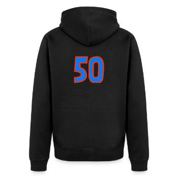 50. 50 ANS. 50e ANNIVERSAIRE. ANNIVERSAIRE 50 ANS. - Veste à capuche bio Premium Unisexe - noir - Dos - Nico (187cm)