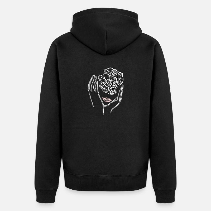 Verwechslung - Unisex Premium Bio Zip Hoodie - Schwarz