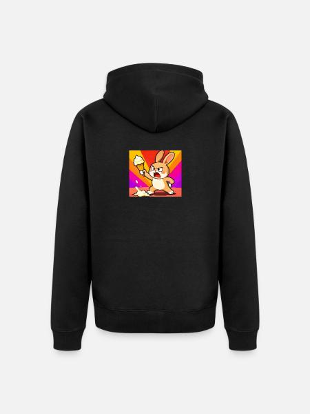 Boze Konijn Met IJs - Unisex Premium Organic Zip Hoodie - black