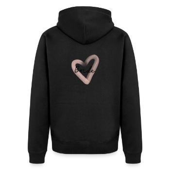 T-shirt nuptial JGA Heart, enterrement de vie de garçon - Veste à capuche bio Premium Unisexe - noir - Dos - Nico (187cm)