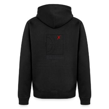 Handball - Rückraum - Unisex Premium Bio Zip Hoodie - Schwarz - Hinten - Nico (187cm)