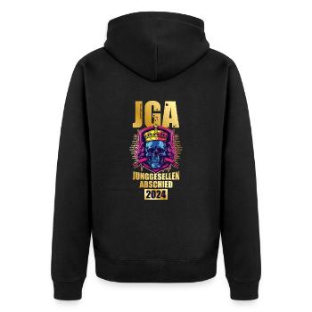 Jga 2024 Totenkopf - Unisex Premium Bio Zip Hoodie - Schwarz - Hinten - Nico (187cm)