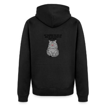 Pour tous les amoureux des chats - Veste à capuche bio Premium Unisexe - noir - Dos - Nico (187cm)