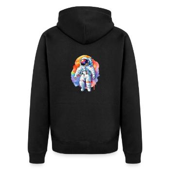 Aquarelle d’astronaute Aquarelle - Veste à capuche bio Premium Unisexe - noir - Dos - Nico (187cm)