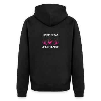 Je peux pas j'ai danse - Veste à capuche bio Premium Unisexe - noir - Dos - Nico (187cm)