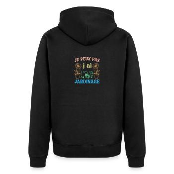 J peux pas j ai Jardinage - Veste à capuche bio Premium Unisexe - noir - Dos - Nico (187cm)
