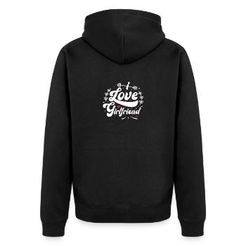 I Love My Girlfriend - Veste à capuche bio Premium Unisexe - noir - Dos - Nico (187cm)