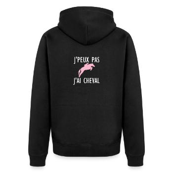 J peux pas j ai Cheval f - Veste à capuche bio Premium Unisexe - noir - Dos - Nico (187cm)