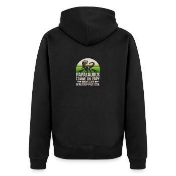 Papysaurus like a normal grandpa grandpa - Unisex Premium Organic Zip Hoodie - black - Back - Nico (187cm)