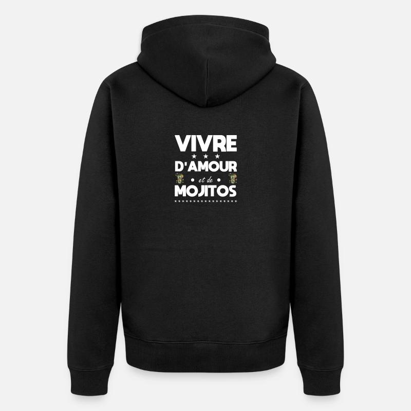 Vivre d'amour et de Mojitos - Veste à capuche bio Premium Unisexe - noir