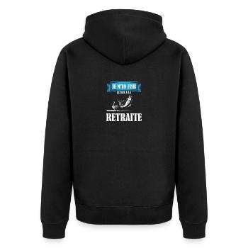 Je M'en Fish, Je suis A La Retraite - Veste à capuche bio Premium Unisexe - noir - Dos - Nico (187cm)