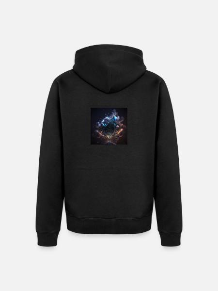 Digitale Kunst Abstract n°5 - Unisex Premium Bio Zip Hoodie - Schwarz
