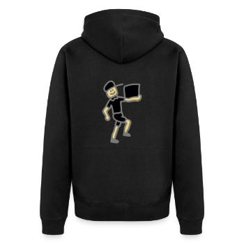 Parcel post 3 - Unisex Premium Organic Zip Hoodie - black - Back - Nico (187cm)