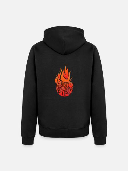 Sacred Fire Red Version - Unisex Premium Organic Zip Hoodie - black