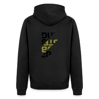 Dubstep sliced - Unisex Premium Bio Zip Hoodie - Schwarz - Hinten - Nico (187cm)