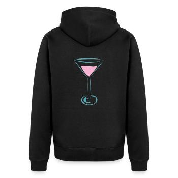 cocktail - Unisex Premium Organic Zip Hoodie - black - Back - Nico (187cm)